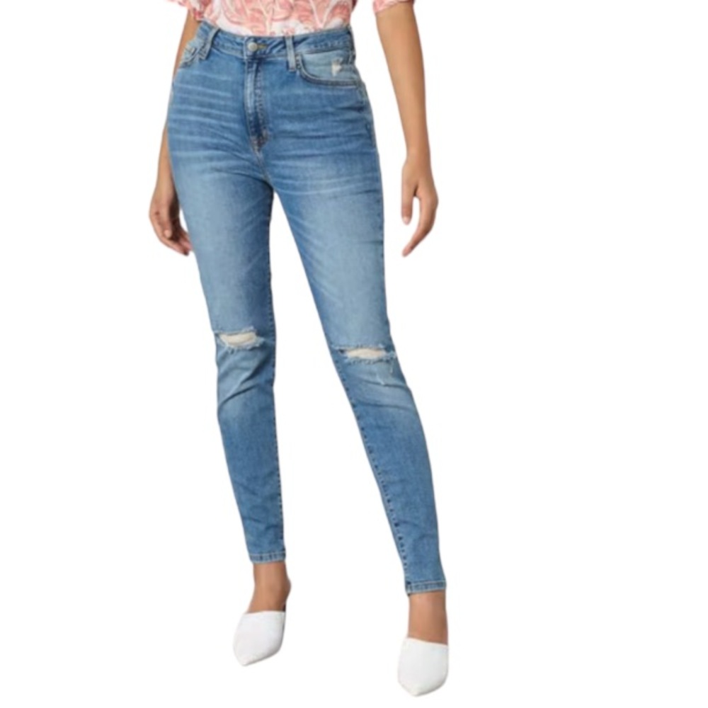 Forever 21 high waist ripped knee skinny jeans size 25